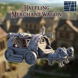 Halfling Merchant Wagon DND Tabletop Terrain